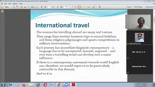 The Relation between Global Language English and International Travel (Fall-2020;9th Class-1st Part)