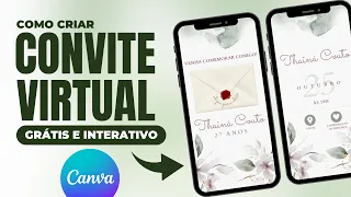 Como Criar um Convite Virtual e Interativo ANIMADO no Canva! GRÁTIS e 100% Online