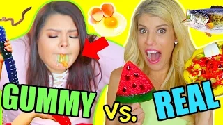 Gummy Food vs. Real Food Challenge! *GONE WRONG I ALMOST DIED*