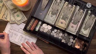 ASMR Roleplay Cashier Drawer Cash Out (no talking)