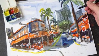 Bussorah Street Quick and Loose Sketch (tutorial)