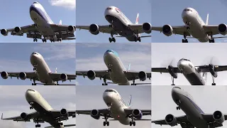 16/10/23 成田国際空港（成田空港） 飛行機の着陸進入シーン Final Approach Scene of Various Airliners at Narita Int'l Airport