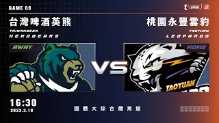 【LIVE】T1 LEAGUE 2022-23 例行賽 G69｜2023.03.19 1630｜台灣啤酒英熊vs. 桃園永豐雲豹