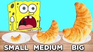 SMALL vs MEDIUM vs BIG FOOD MUKBANG CHALLENGE!