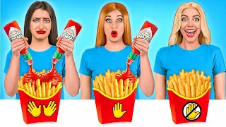 No Hands vs One Hand vs Two Hands Eating Challenge #1 | Funny Food Situations by Multi DO Challenge