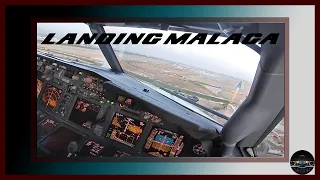 Boeing 737 - Landing in Malaga RWY 13 3.2 ° Glide Slope + charts on screen