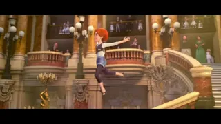 ballerina félicie does grand jète scene.