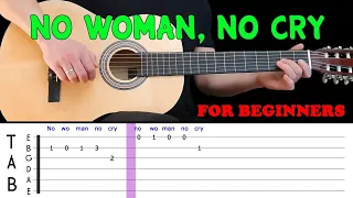 NO WOMAN, NO CRY | Easy guitar melody lesson for beginners (with tabs) - Bob Marley