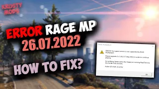 HOW TO FIX RAGE MP ERROR. GRAND RP. by Krusty Mods 26.07.2022