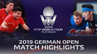 Xu Xin/Liang Jingkun vs Benedikt Duda/Qiu Dang | 2019 ITTF German Open Highlights (Final)