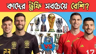 🇧🇷এলিসন-এডারসন VS মার্টিনেজ-রুলি🇦🇷 কাদের ট্রফির সংখ্যা সবচেয়ে বেশি?🏆 || Alisson Ederson vs Emi Rulli