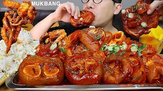 ASMR MUKBANGㅣSPICY BRAISED BEEF FEET & Fried tofu rice ballsㅣEATING SHOW