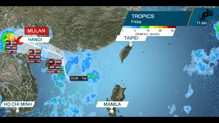 Tropical Storm Mulan impacts Hong Kong and a New Tropical Low near Japan