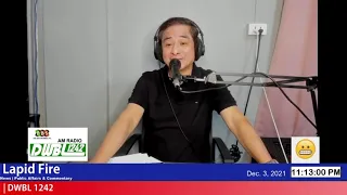 PACQUIAO, NAGTANGHAL NG KATANGAHAN!! (LAPID FIRE, Dec 3, 2021)