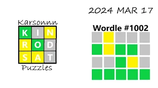 2024 MAR 17 - Wordle 1002 Solve (no commentary)