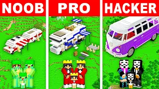NOOB vs PRO: MODERN FAMILY RV HOUSE Build Challenge In Minecraft!