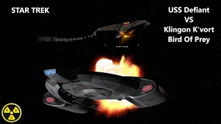 USS Defiant VS Klingon Kvort Bird of Prey | Star Trek Ship Battle | Bridge Commander |