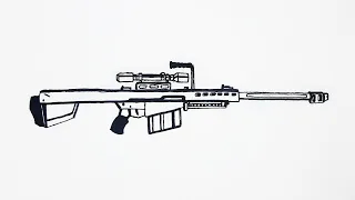 How to Draw a Barrett M82 Sniper Rifle | Як намалювати снайперську гвинтівку