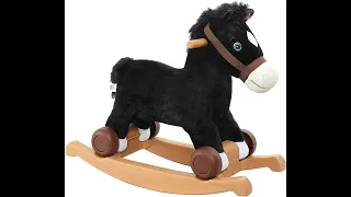 Rockin' Rider Cocoa 2 in 1 Pony Plush Ride On, Black