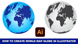How to create 3D globe world map in illustrator