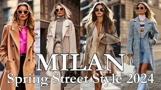 Spring 2024 Outfits Ideas 🌸 MILAN STREET STYLE - Milan Shopping Walk 🇮🇹 Spring Color