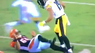 Vontaze Burfict Carted Off On Stretcher After Taking Cheap Shot By JuJu Smith Schuster