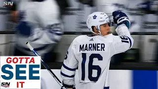 GOTTA SEE IT: Leafs' Mitch Marner Goes Bar Down On A Pass From Frederik Andersen