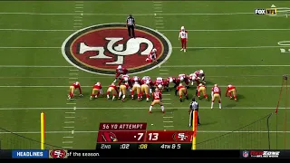 Zane Gonzalez 56 Yard Field Goal | Cardnials vs. 49ers | NFL