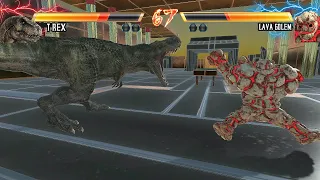T rex VS Lava Golem kombat style - Animal Revolt Battle Simulator