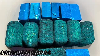 Blue Dyed & Pasted Blocks | Oddly Satisfying | ASMR | Sleep Aid