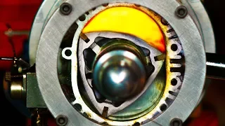 See Thru Rotary Engine in Slow Motion - (Wankel Engine) 4K