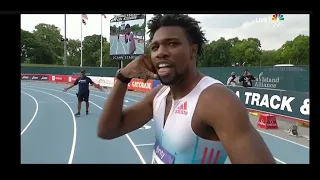 Noah Lyles win men 200m w/ 19.61. grand prix NYC