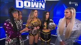 Bianca Belair, Sonya Deville, Chelsea Green & Charlotte Flair Backstage: SmackDown July 28 2023