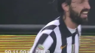 ANDREA PIRLO SCORES IN THE DYING SECONDS OF THE TORINO DERBY