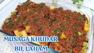 Cara membuat sayur arab || musaga khudar bil laham mafrum ||makanan arab