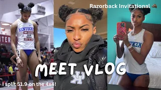 MEET VLOG: Razorback Invitational 🐗 | I DIDN’T run the hurdles 👀 | (grwm, block starts, shakeout)