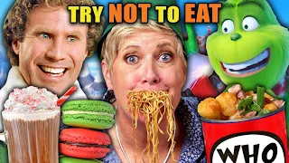 Try Not To Eat - Holiday Movies! (Elf, The Grinch, Bad Santa) | People vs Food