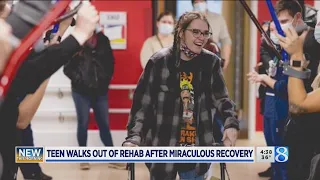 Teen walks out of rehab after miraculous recovery