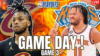 KNICKS PLAYOFF GAME DAY! Knicks BACK HOME For Game 3 As Series Tied 1-1 vs Cavaliers