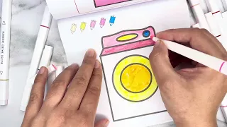 ASMR happy colouring satisfying and relaxing marker voice