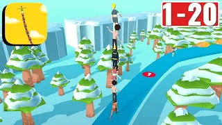 Tower Run Gameplay Walkthrough Level 1-20 iOS Android Noob vs Hack