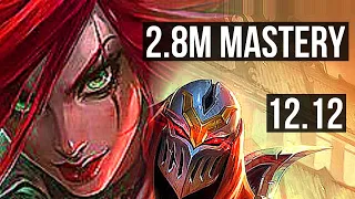 KATARINA vs ZED (MID) | 12/0/7, 2.8M mastery, Legendary, 800+ games | NA Diamond | 12.12