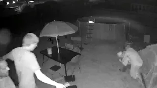 Family tackles alleged sexual predator in their backyard