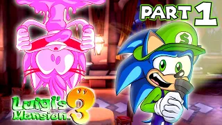 👻 SPOOKY HOTEL! - Sonic and Amy Play Luigi's Mansion 3 (PART 1)