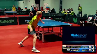 2.КРИВОШЕЕВ - ГРЕБНЕВ RUSSIAN Championship table tennis настольный теннис