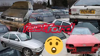 Insane car graveyard 80/90s fast Ford classics and others, this was crazy!