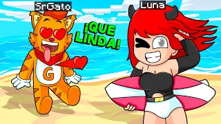 !ME ENAMORO DE UNA CHICA LINDA EN LA PLAYA! 😻❤️ | SRGATO TIENE UNA CITA EN LA PLAYA EN MINECRAFT