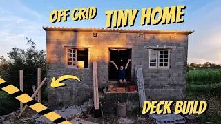21 - Off Grid Portugal - Starting the deck on the Tiny house homestead