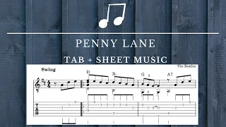 Penny Lane - The Beatles (Fingerstyle Guitar - TAB + Sheet Music)