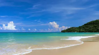 4k UHD Tropical Island Beach in Thailand. Relaxing Ocean Waves Sounds/ Sleep/ Study/ Stress Relief.